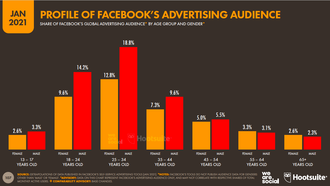 Profile of facebook's advertising audience