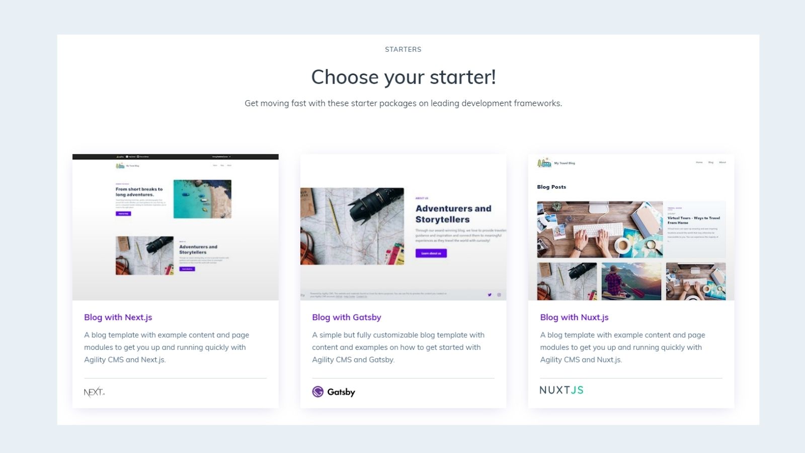 Screenshot of blog covers