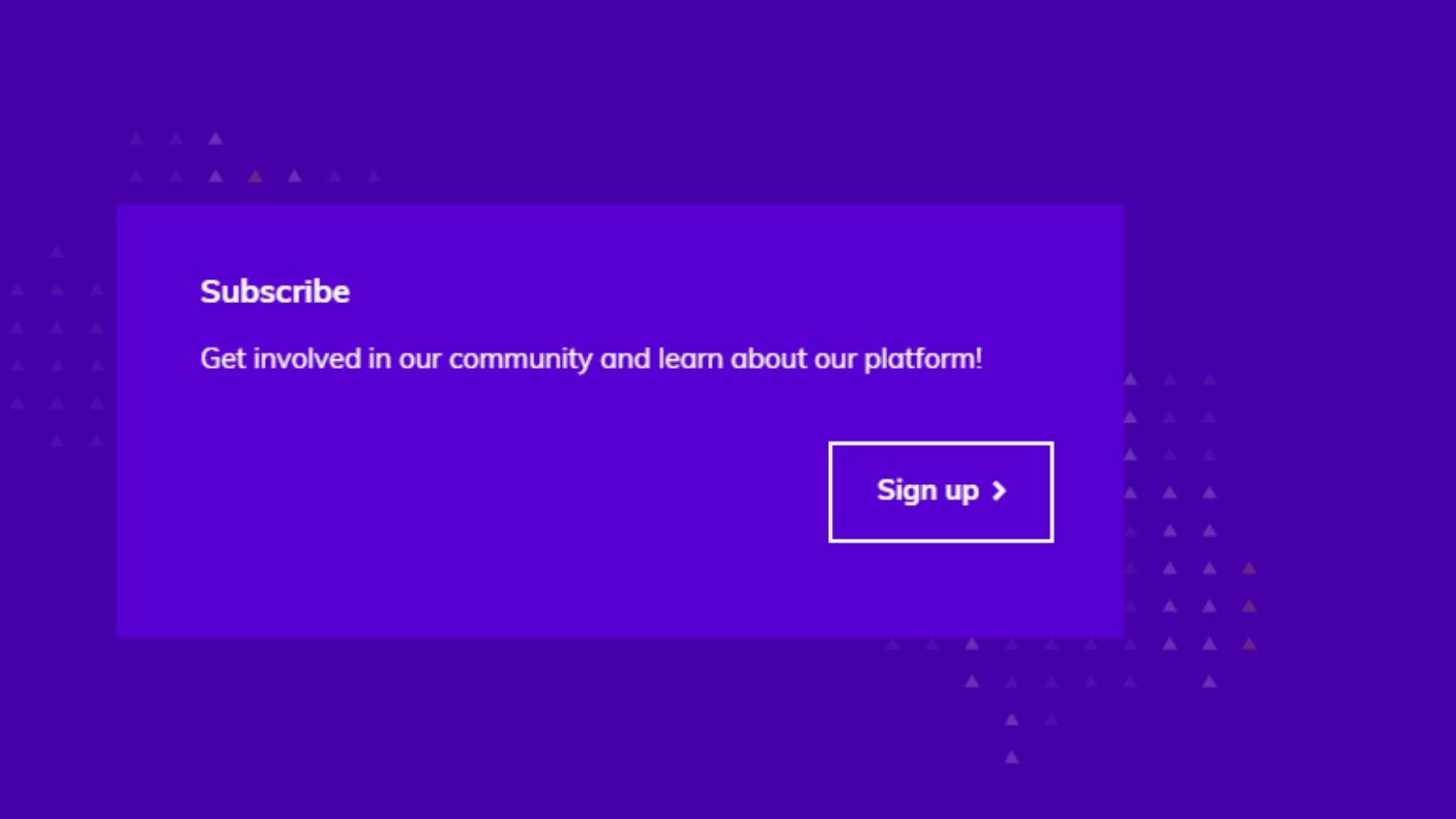 Subscribe and sign up screenshot