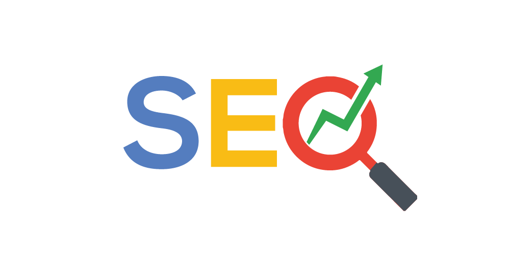 Word SEO and letter in shape of magnifying lens