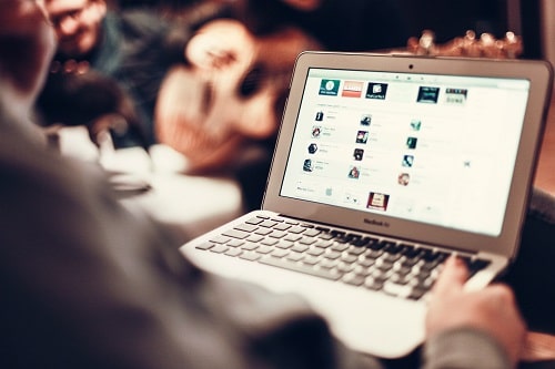 Person using a laptop