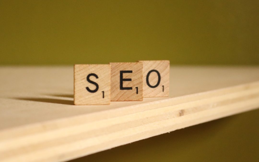 SEO scrabble wooden blocks on a wood