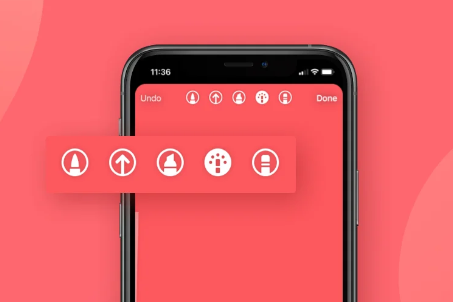 A mobile phone on Instagram story with its features