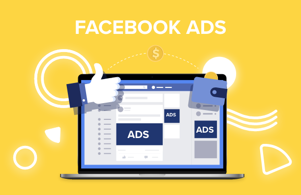 Facebook on a laptop with advertisements