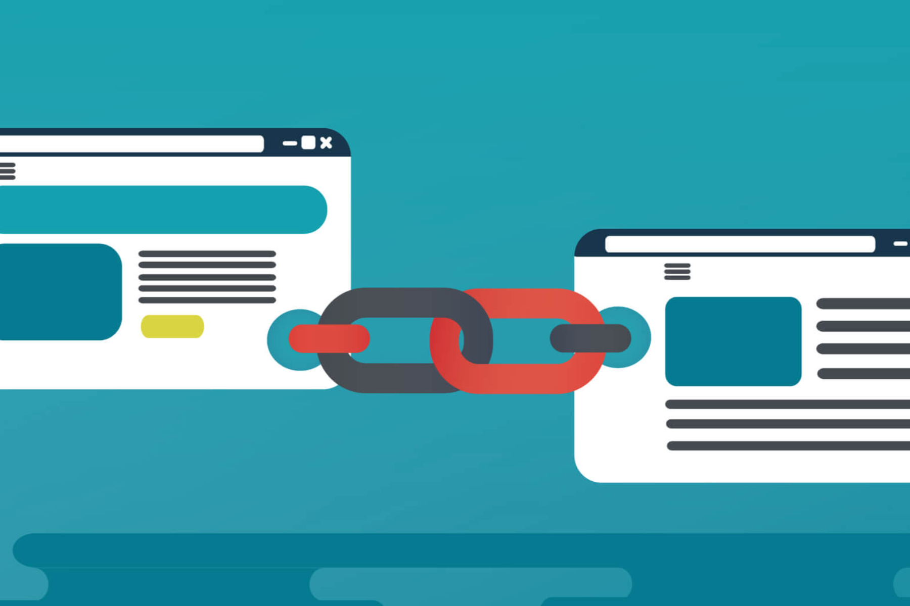 Two sites connected by a chain (links)