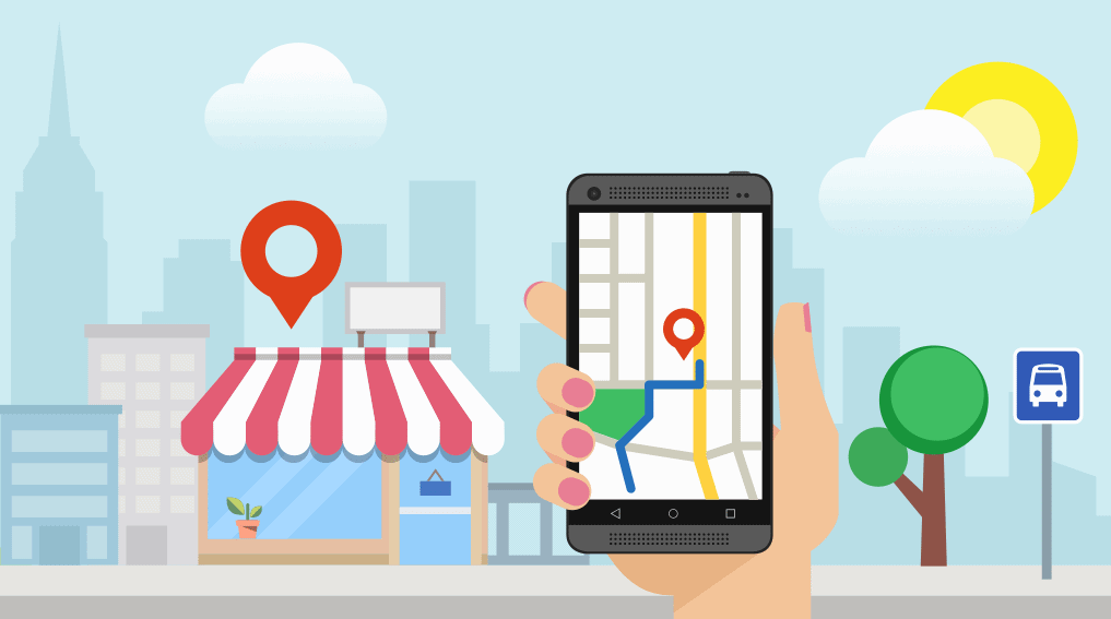 A mobile device pinpointed the location on her map