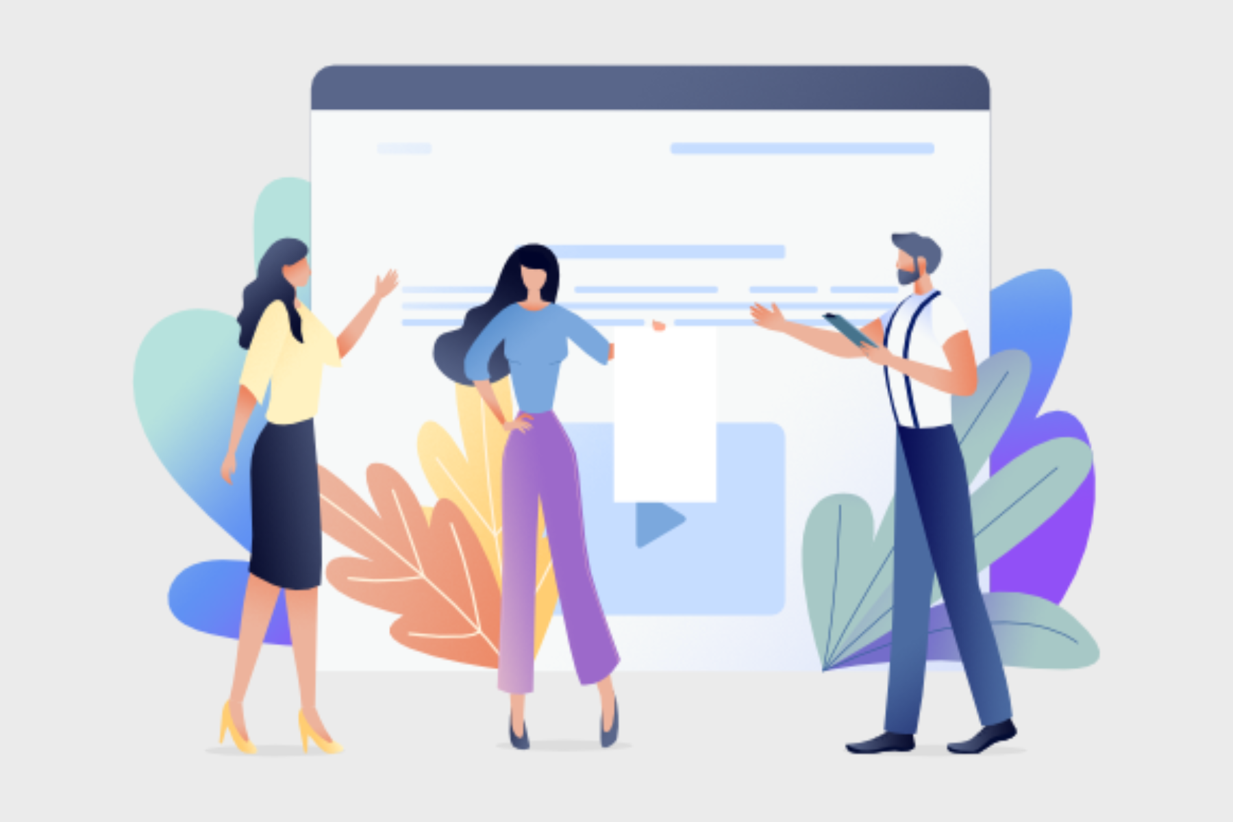 Three individuals presenting sales pitches in front of the audience