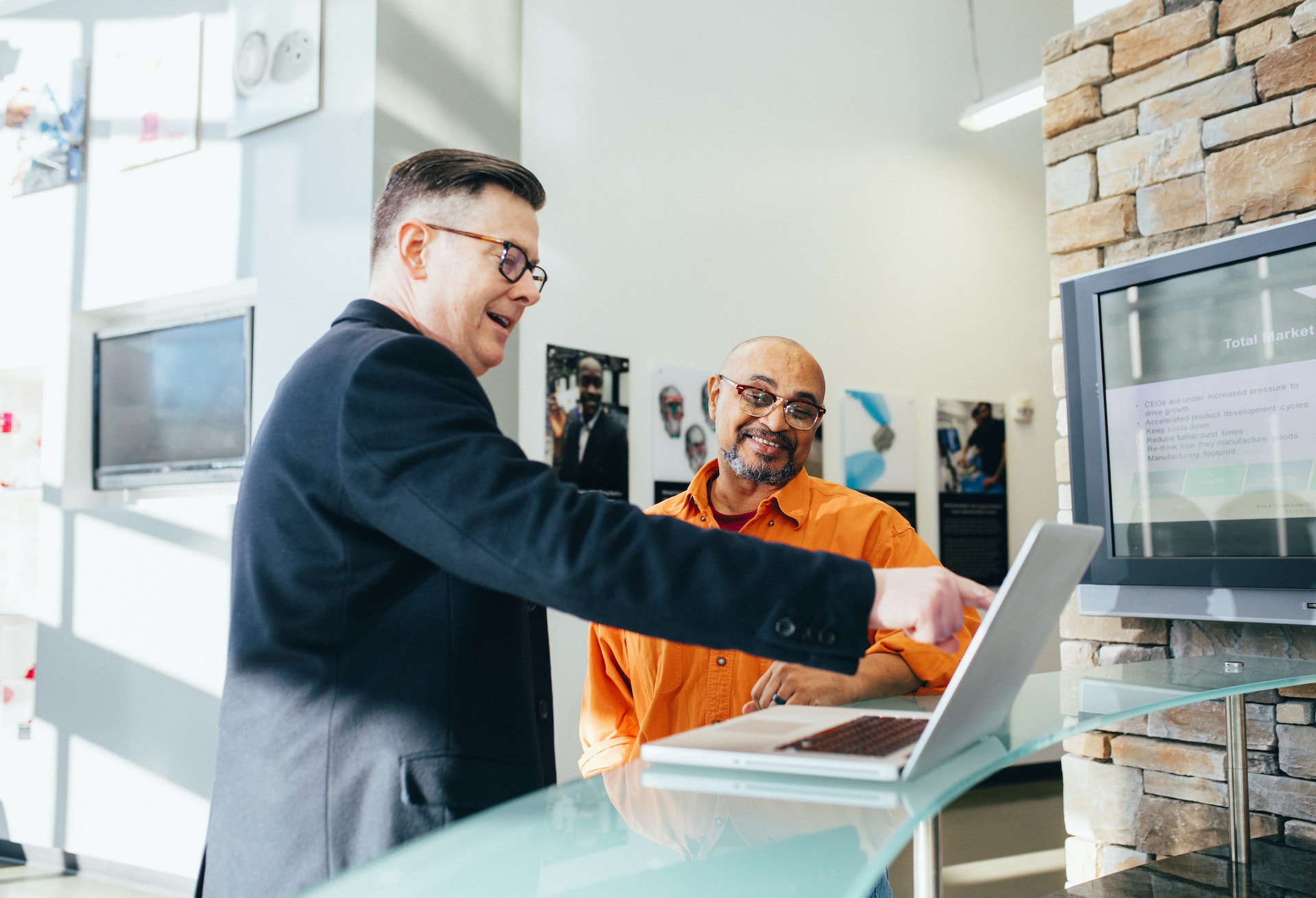 Boss attending a customer