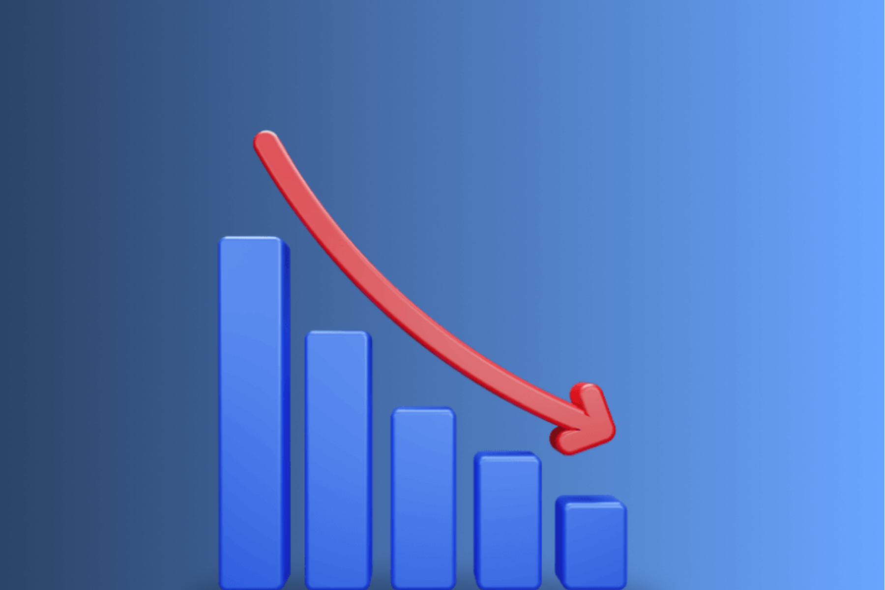 Graph with a downward arrow