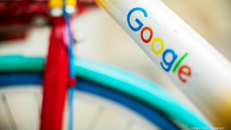A bike body part with a Google word on it
