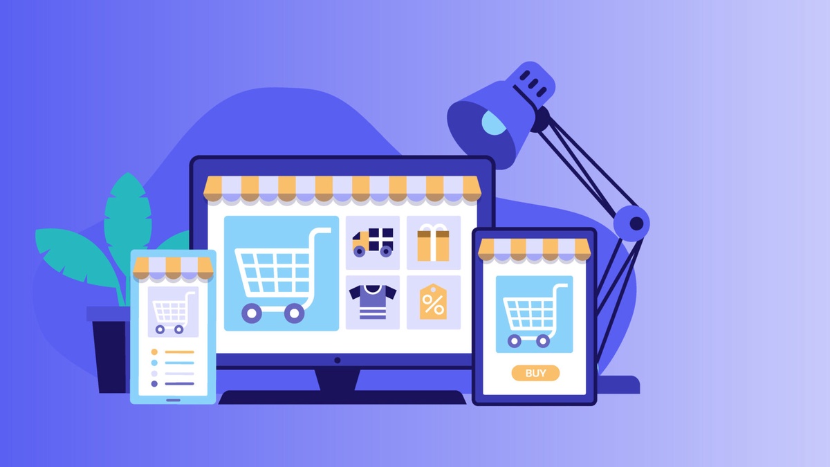 An infographic on ecommerce being used in mobile and desktop