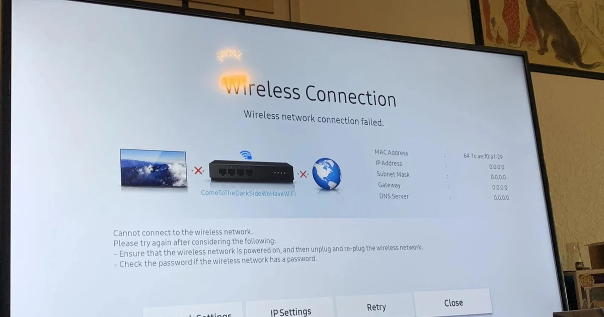 How To Fix Samsung TV That Won't Connect To Wifi Or