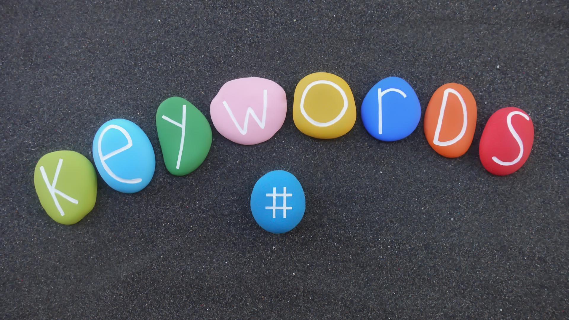 Keyword on colorful rocks