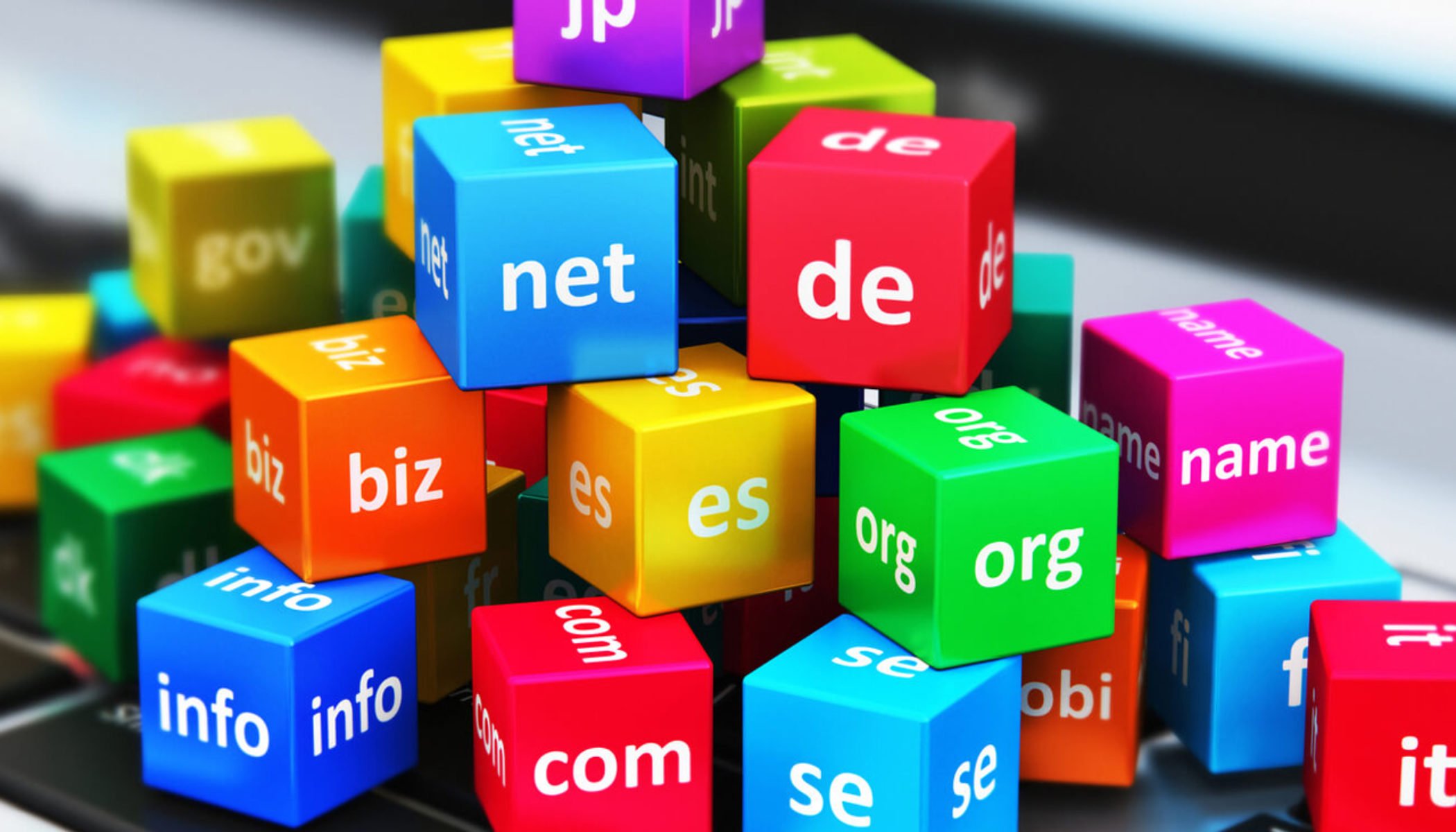 Stacks of domain extensions colorful blocks
