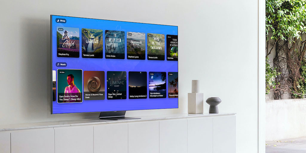 Samsung Tv on a white cabinet