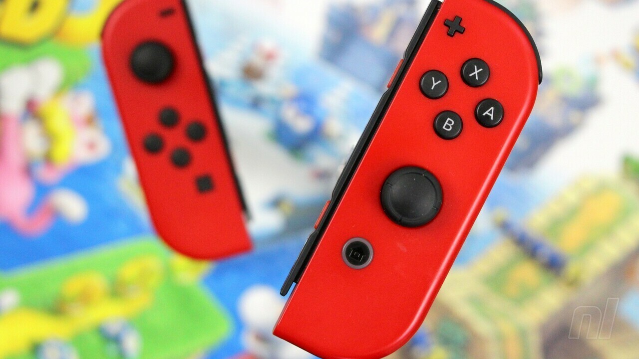 Two red Joy-Con Nintendo switches