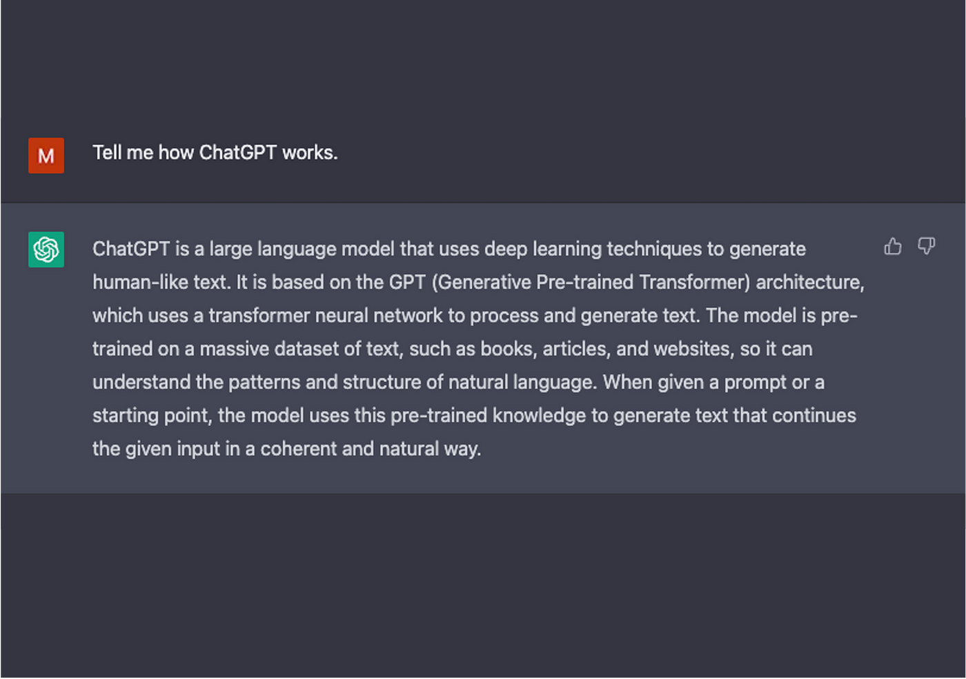 ChatGPT generated content
