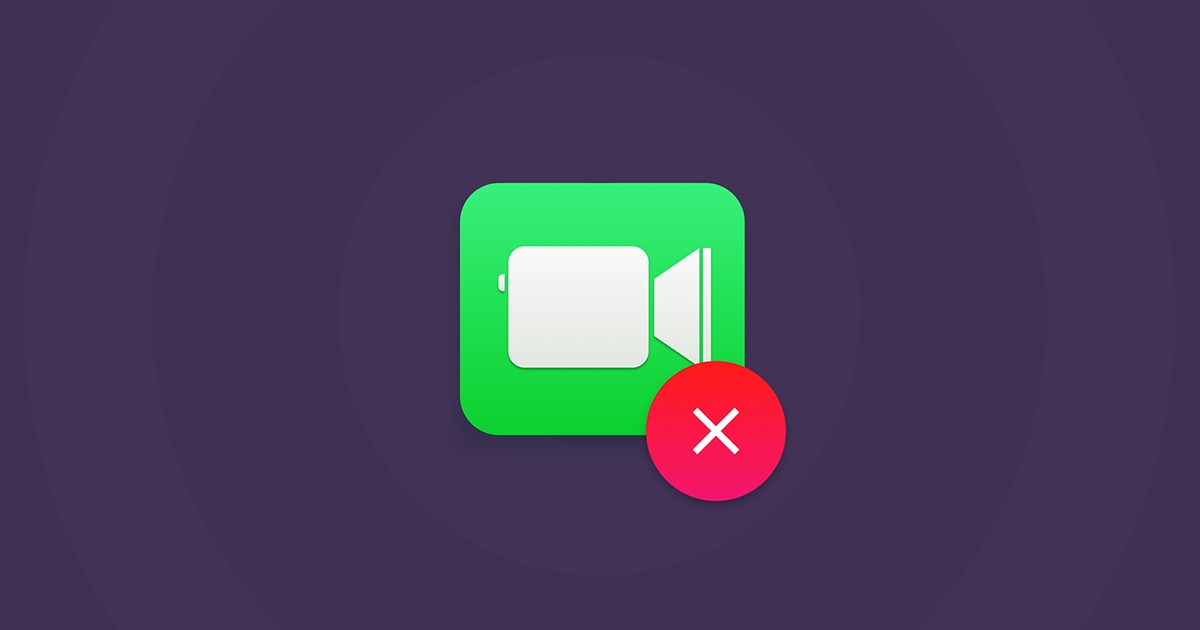 FaceTime logo with x mark on it