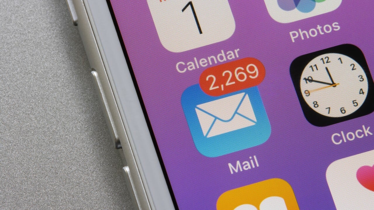Mail logo on an iPhone