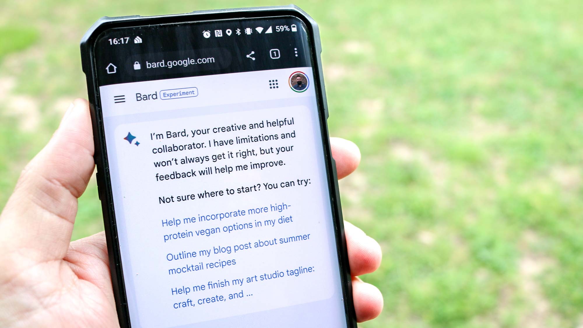 Google Bard on a phone