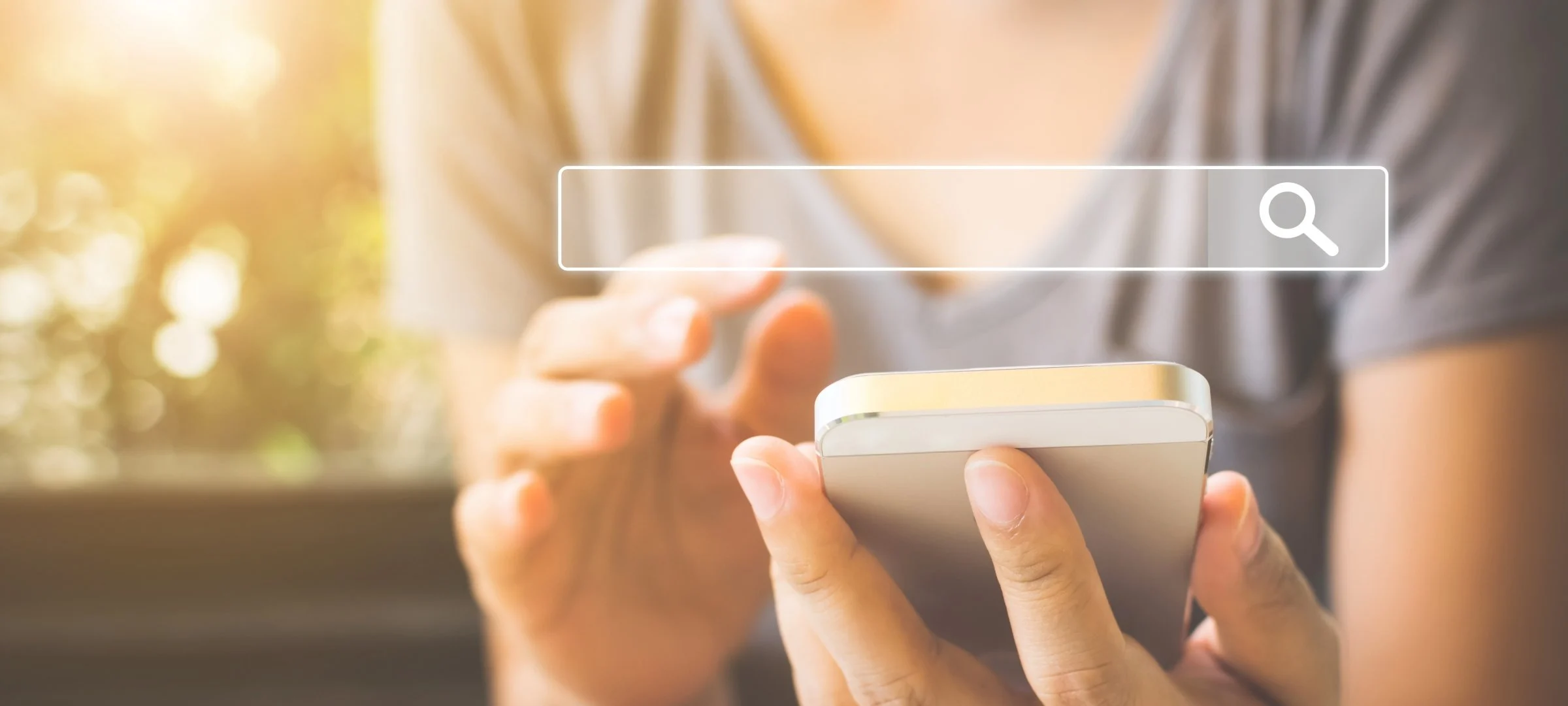 A girl searching something on phone