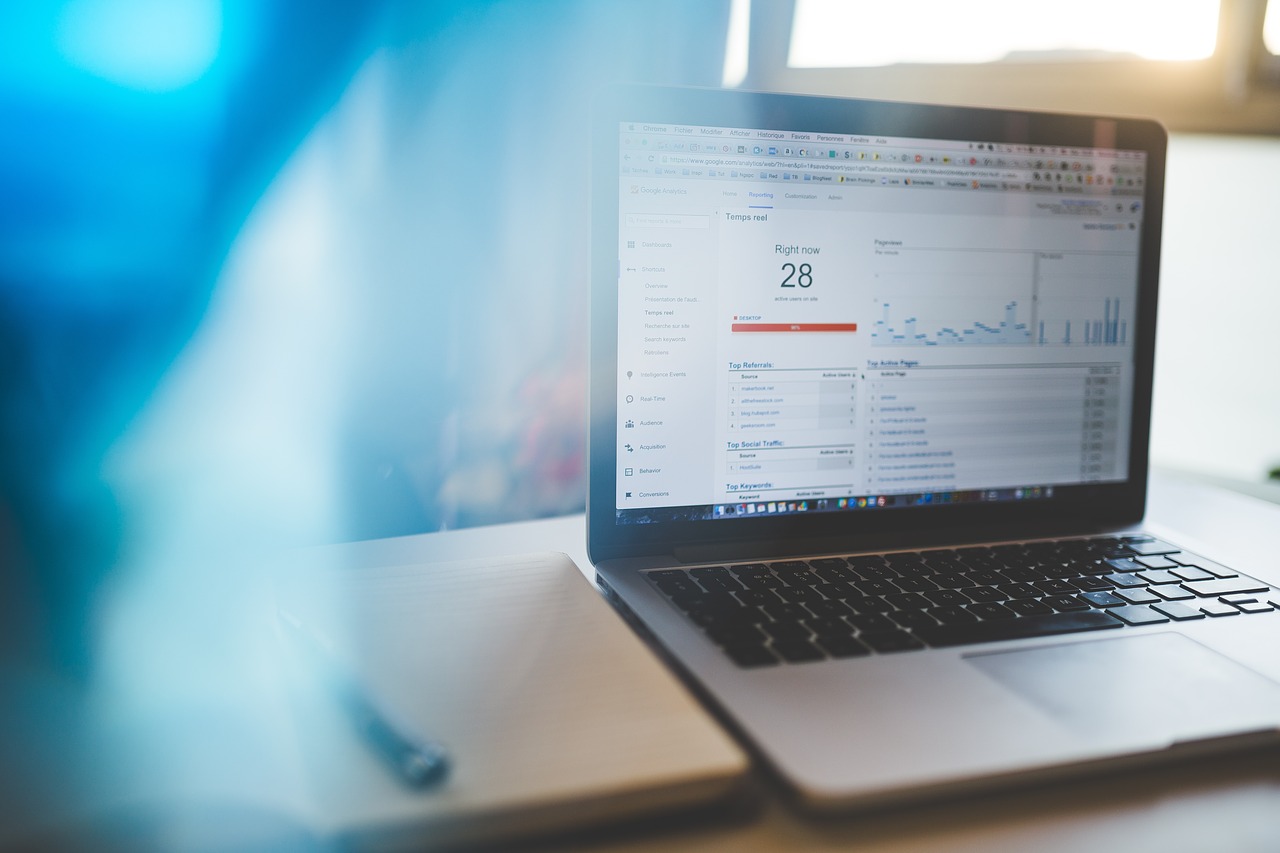 Laptop with graphs