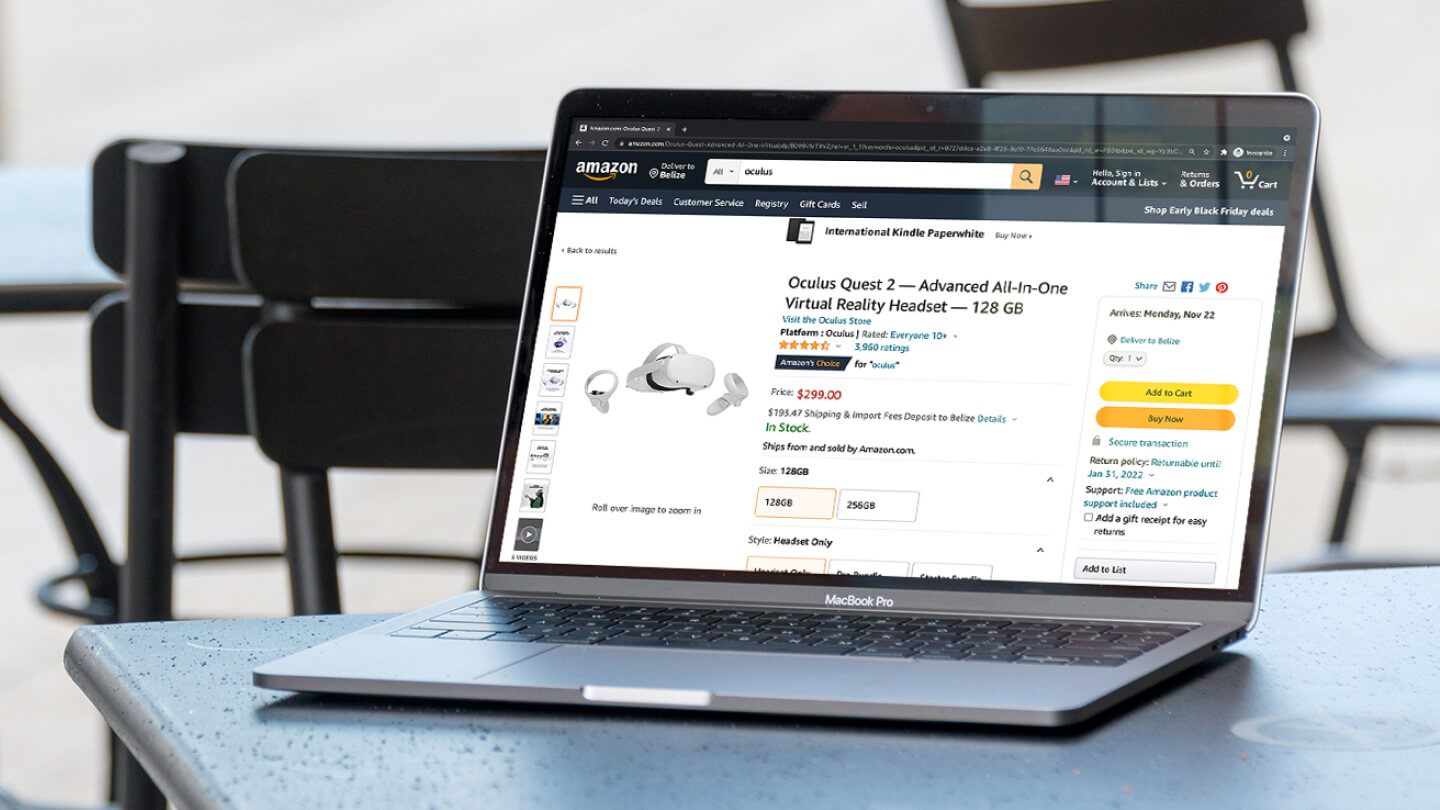 Laptop on Amazon listing